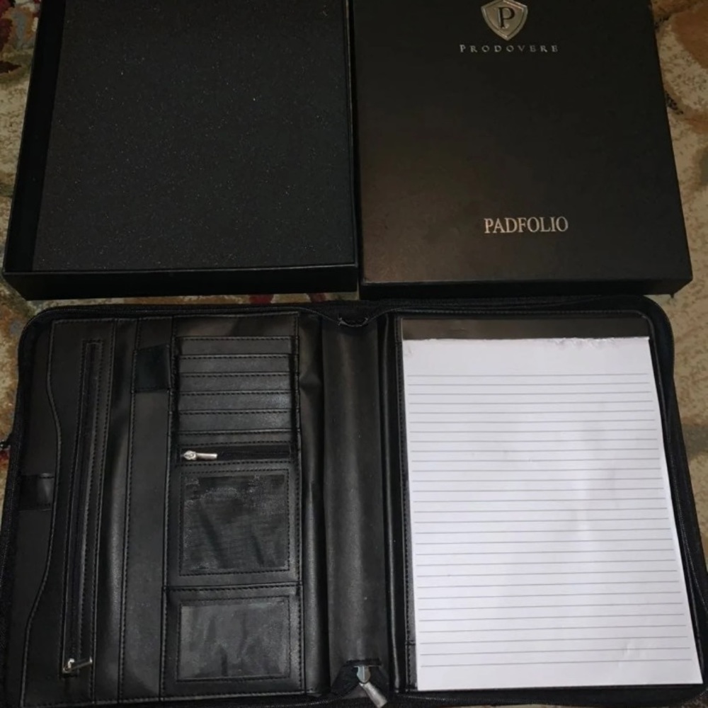 leather portfolio with ipad holder